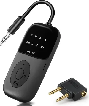 Transmetteur Bluetooth TV et Avion 5.4 Double Casque 24 h
