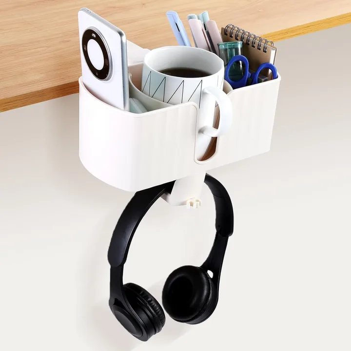 Support casque 4 en 1 OTraki avec porte-gobelet blanc