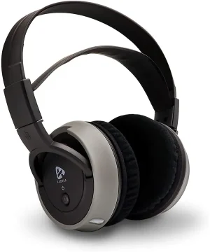 Casque TV sans fil Kaorka 474079 noir sur sa base